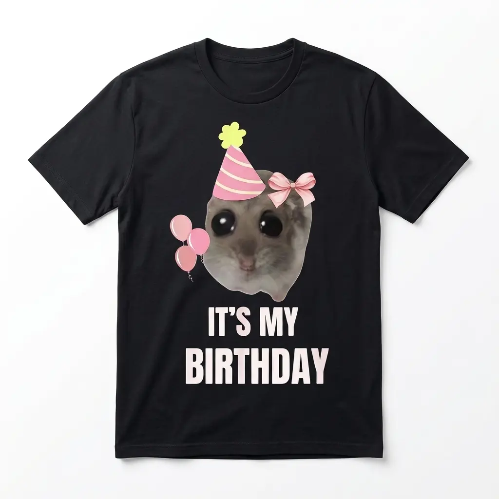 Sad Hamster It's My Birthday T-Shirt 1 sad hamster its my birthday t shirt.jpg