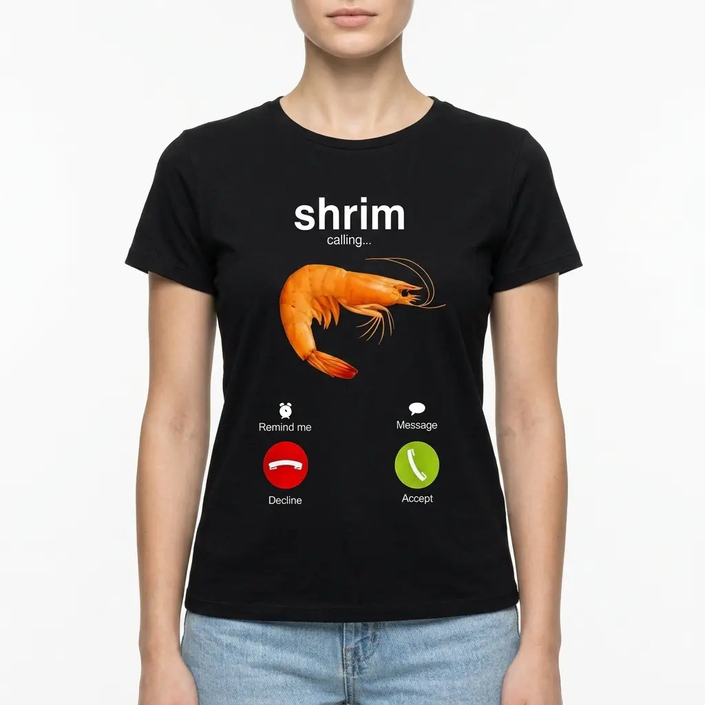 Shrimp Calling Funny Meme T-Shirt 4 shrimp calling funny meme t shirt 3.jpg