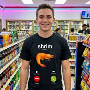 Shrimp Calling Funny Meme T-Shirt 11 shrimp calling funny meme t shirt 5.jpg