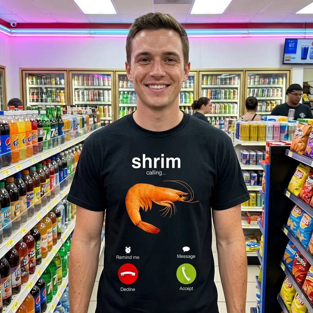 Shrimp Calling Funny Meme T-Shirt 6 shrimp calling funny meme t shirt 5.jpg