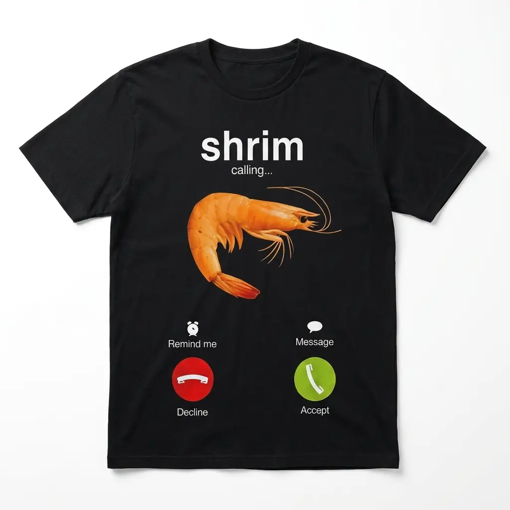 Shrimp Calling Funny Meme T-Shirt 1 shrimp calling funny meme t shirt.jpg