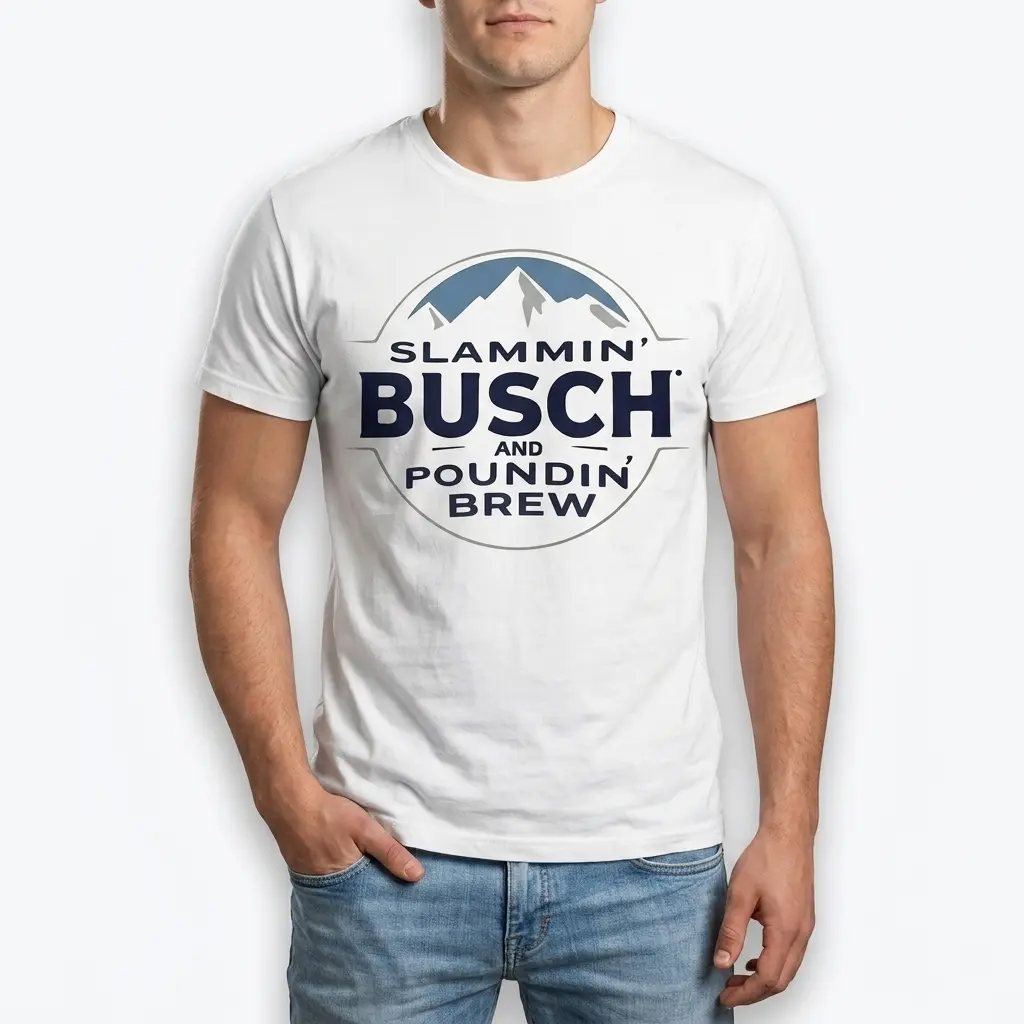 Slammin' Busch Parody Beer Graphic T-Shirt 3 slammin busch parody beer graphic t shirt 2.jpg