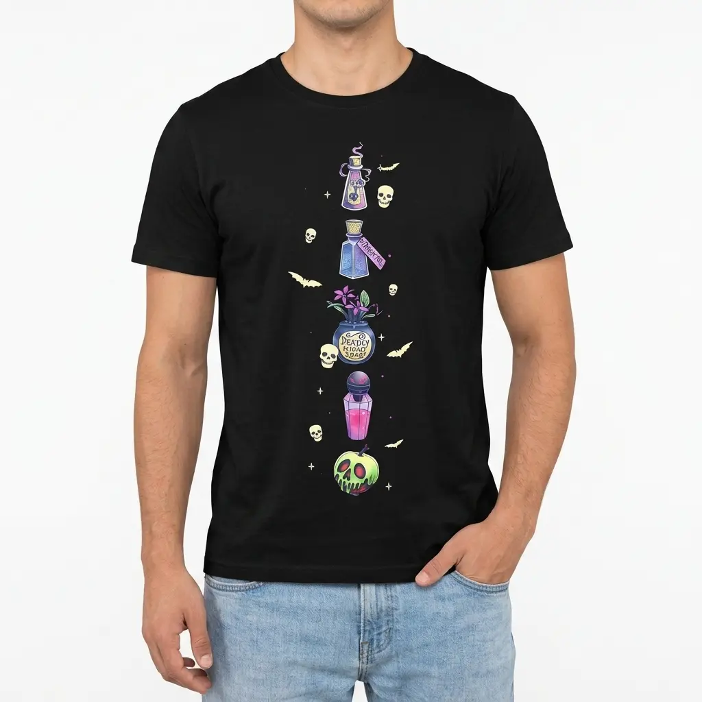 spooky potion bottles poison apple t shirt 2.jpg