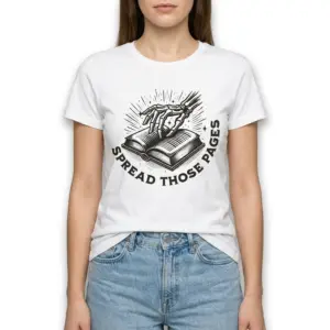 Spread Those Pages Skeleton Reader T-Shirt 9 spread those pages skeleton reader t shirt 3.jpg