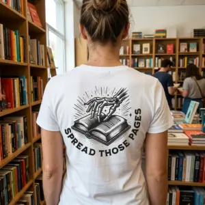 Spread Those Pages Skeleton Reader T-Shirt 11 spread those pages skeleton reader t shirt 5.jpg