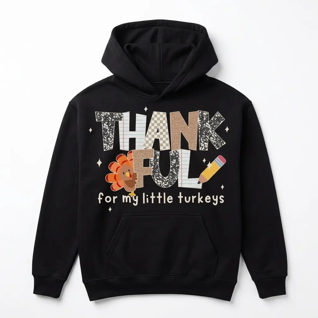 Thankful For My Little Turkeys Teacher T-Shirt 2 thankful for my little turkeys teacher t shirt 1.jpg