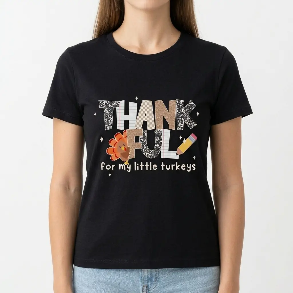 Thankful For My Little Turkeys Teacher T-Shirt 4 thankful for my little turkeys teacher t shirt 3.jpg