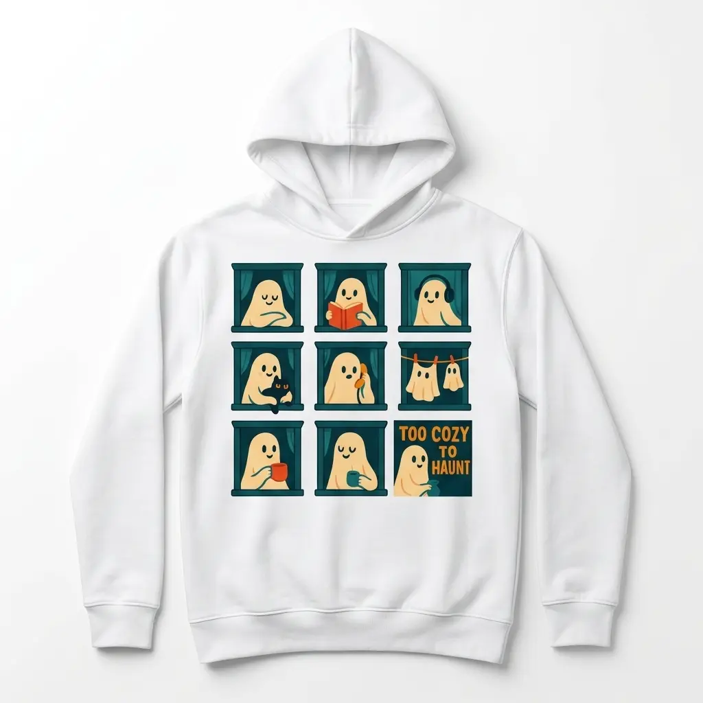 Too Cozy To Haunt Cute Ghost Graphic Tee 2 too cozy to haunt cute ghost graphic tee 1.jpg