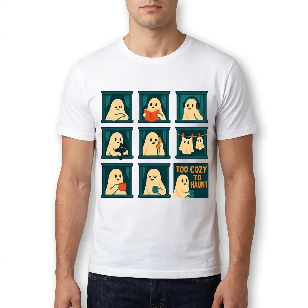 Too Cozy To Haunt Cute Ghost Graphic Tee 5 too cozy to haunt cute ghost graphic tee 4.jpg