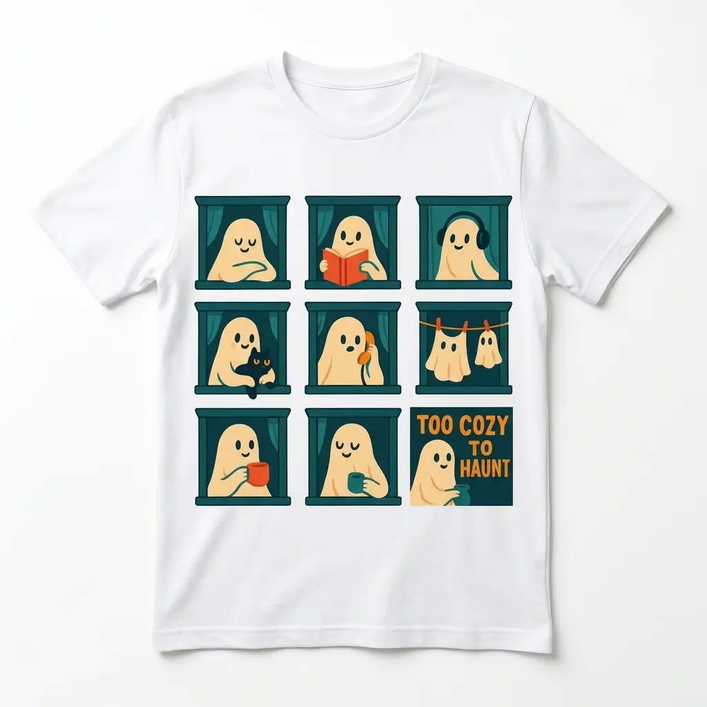 Too Cozy To Haunt Cute Ghost Graphic Tee 1 too cozy to haunt cute ghost graphic tee.jpg