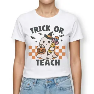 Trick or Teach Cute Ghost Teacher T-Shirt 9 trick or teach cute ghost teacher t shirt 3.jpg