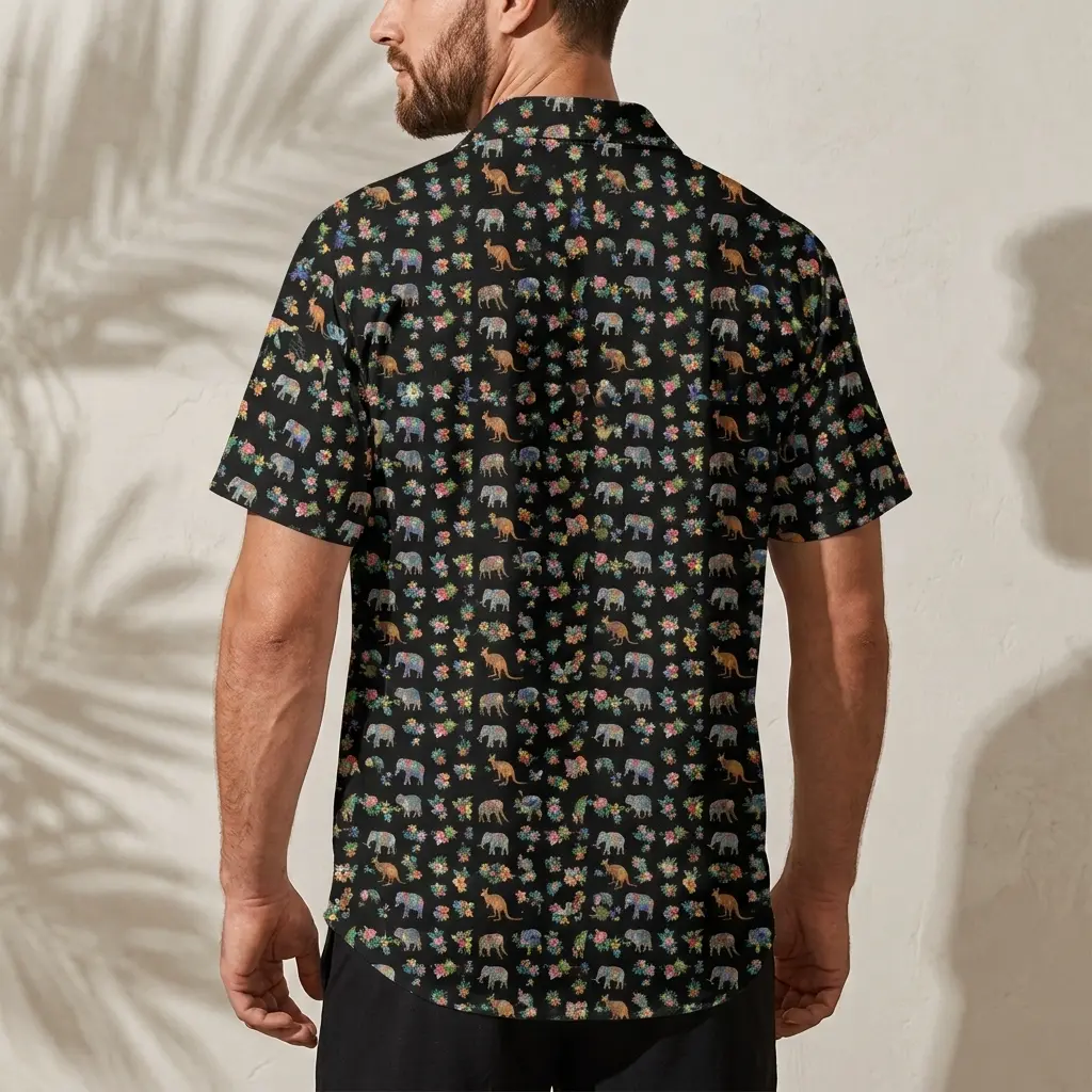 tropical parrot black hawaiian shirt 3.jpg