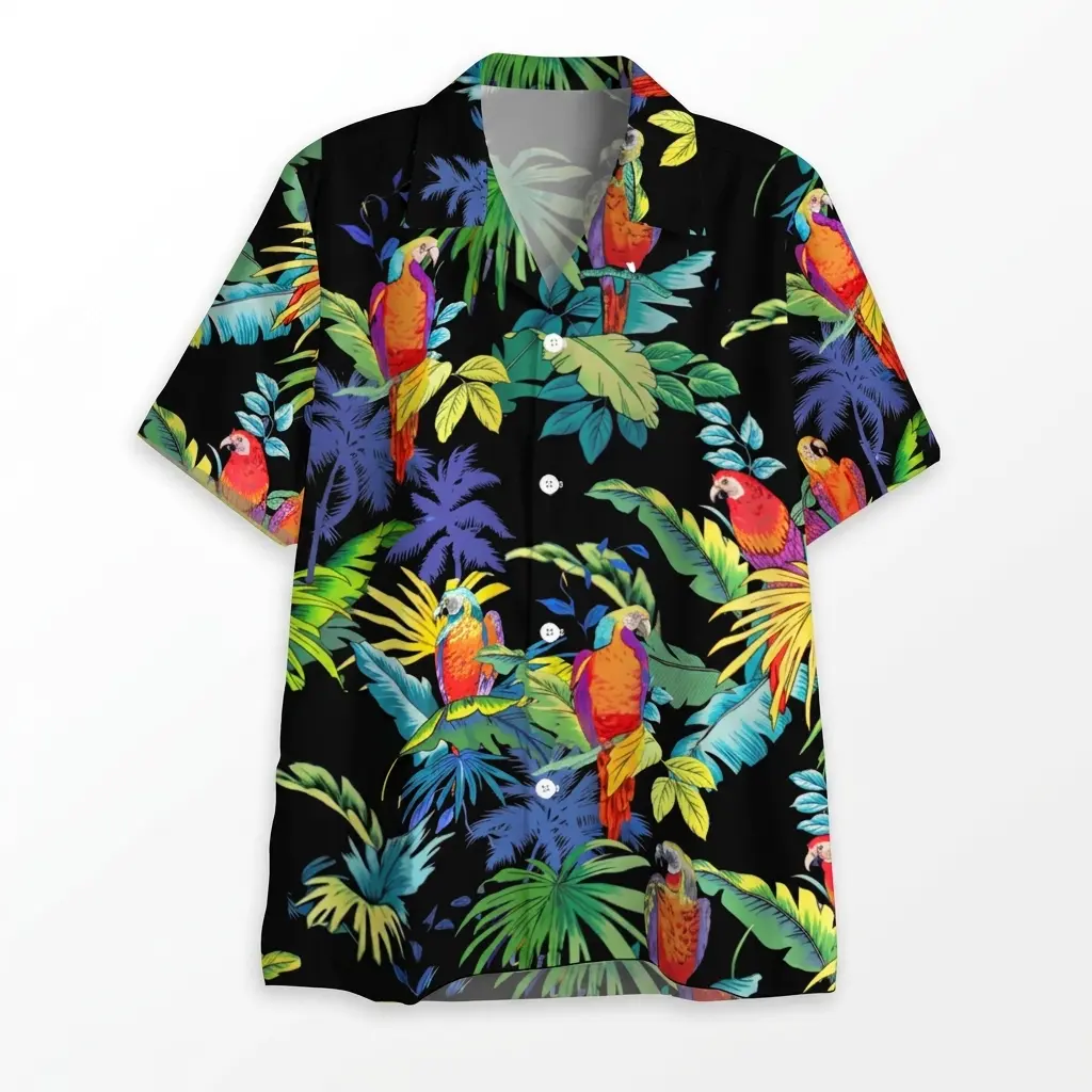 tropical parrot black hawaiian shirt.jpg