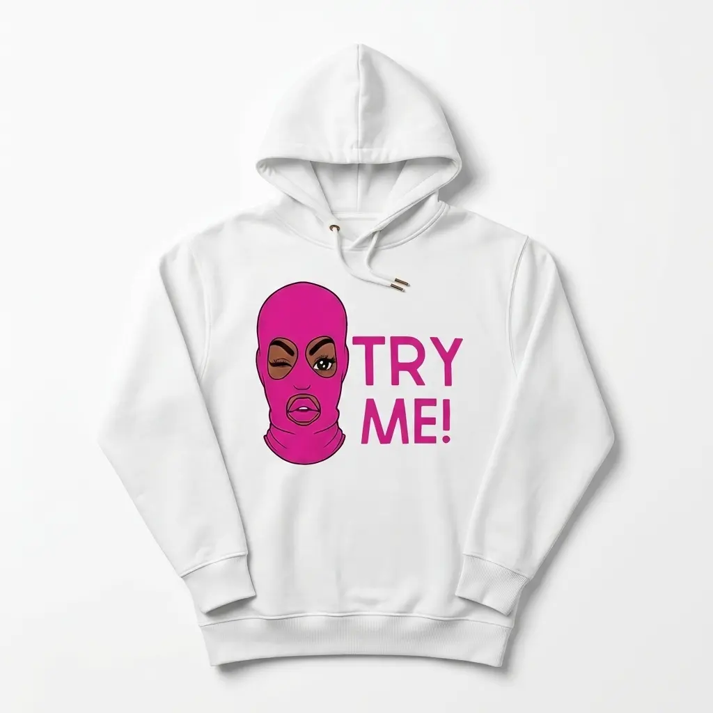 Try Me Pink Ski Mask T-Shirt 2 try me pink ski mask t shirt 1.jpg