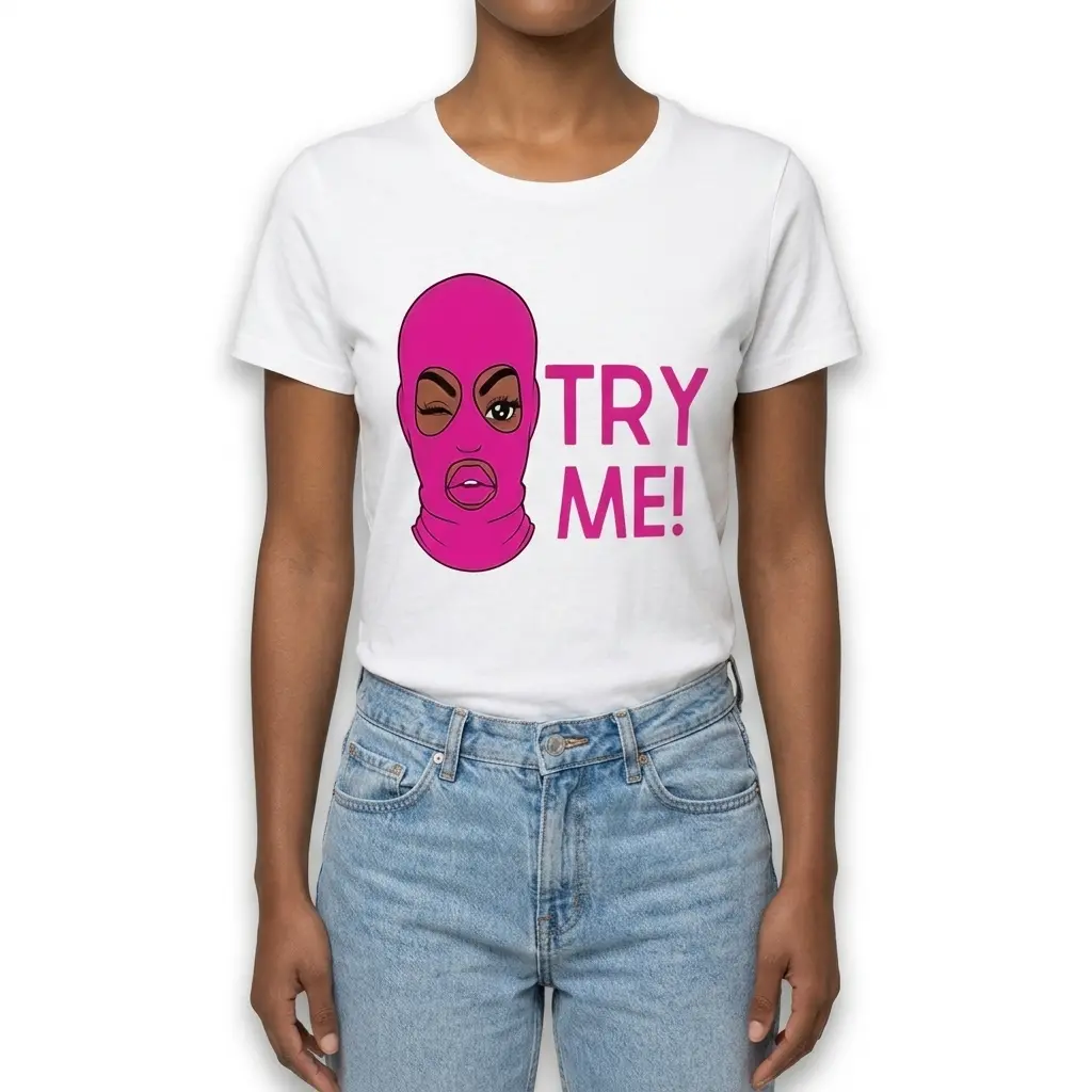 Try Me Pink Ski Mask T-Shirt 4 try me pink ski mask t shirt 3.jpg