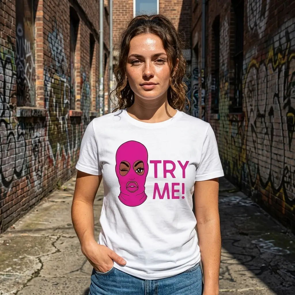 Try Me Pink Ski Mask T-Shirt 6 try me pink ski mask t shirt 5.jpg