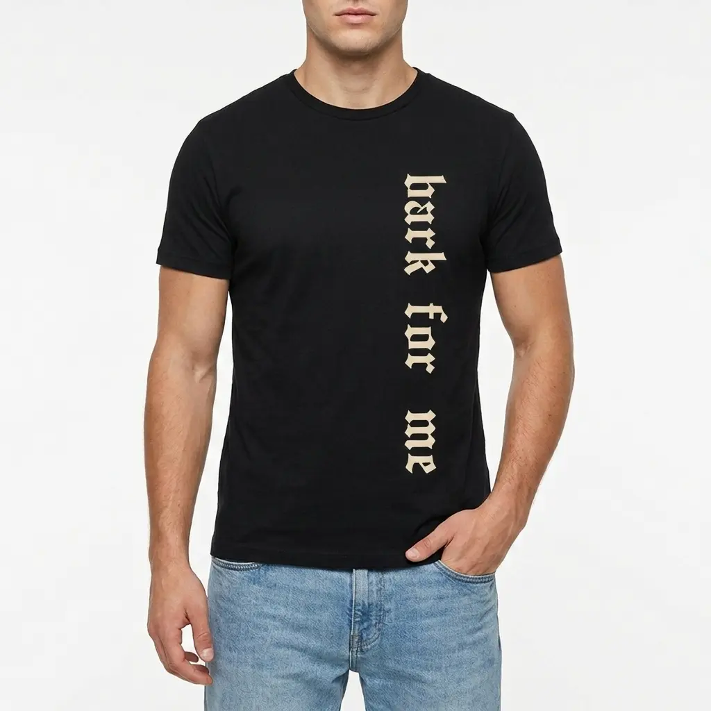 Upside Down 'I Am Not Dark' Alt Aesthetic T-Shirt 3 Black T-shirt presenting the phrase 'I am not dark' in an inverted cream Gothic script on its front.