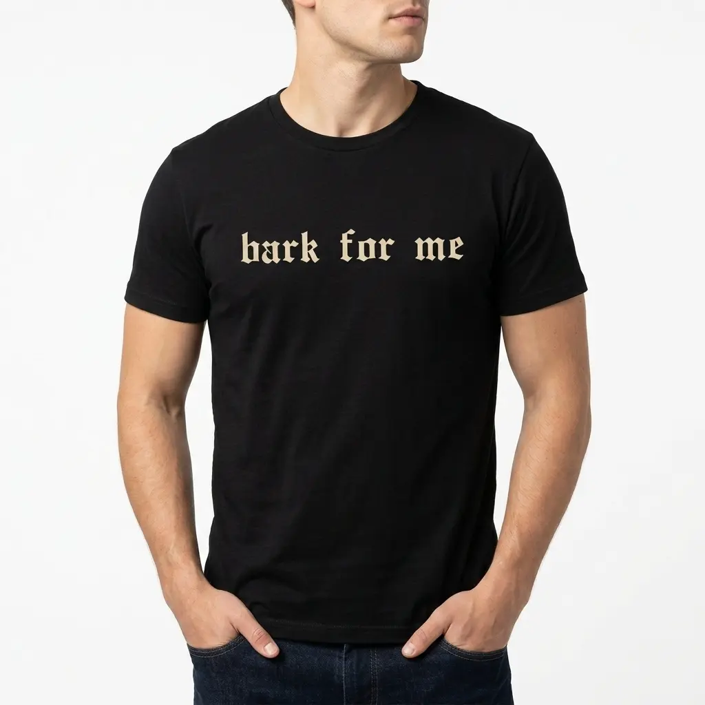 Upside Down 'I Am Not Dark' Alt Aesthetic T-Shirt 5 Front view of the black 'I Am Not Dark' T-shirt, featuring the cream upside-down Gothic text prominently displayed.