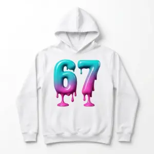 Vintage 1967 Slime Drip Graphic T-Shirt 7 Front view of a T-shirt featuring a '67' slime graphic.