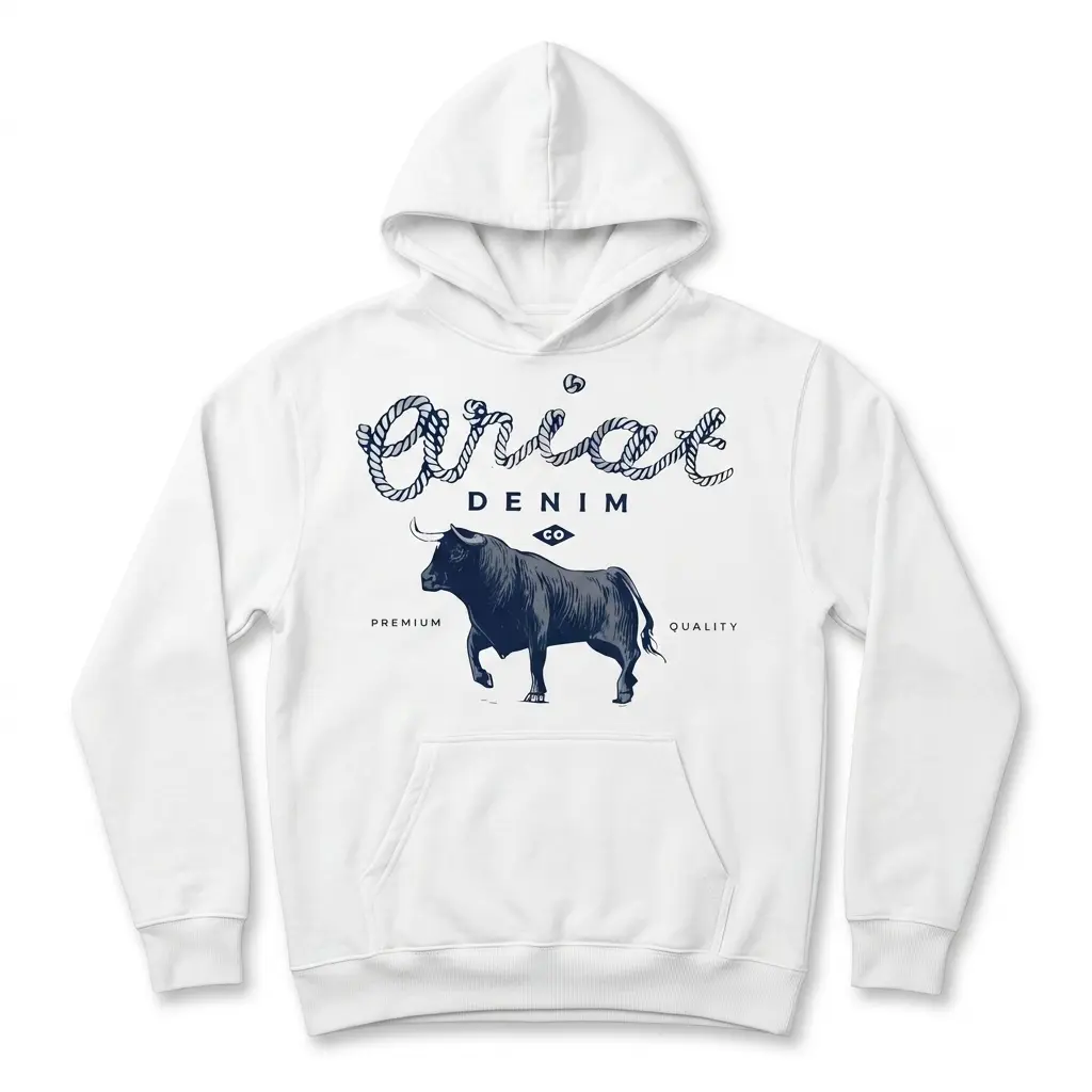 Front view of a western bull graphic t-shirt laid out flat.