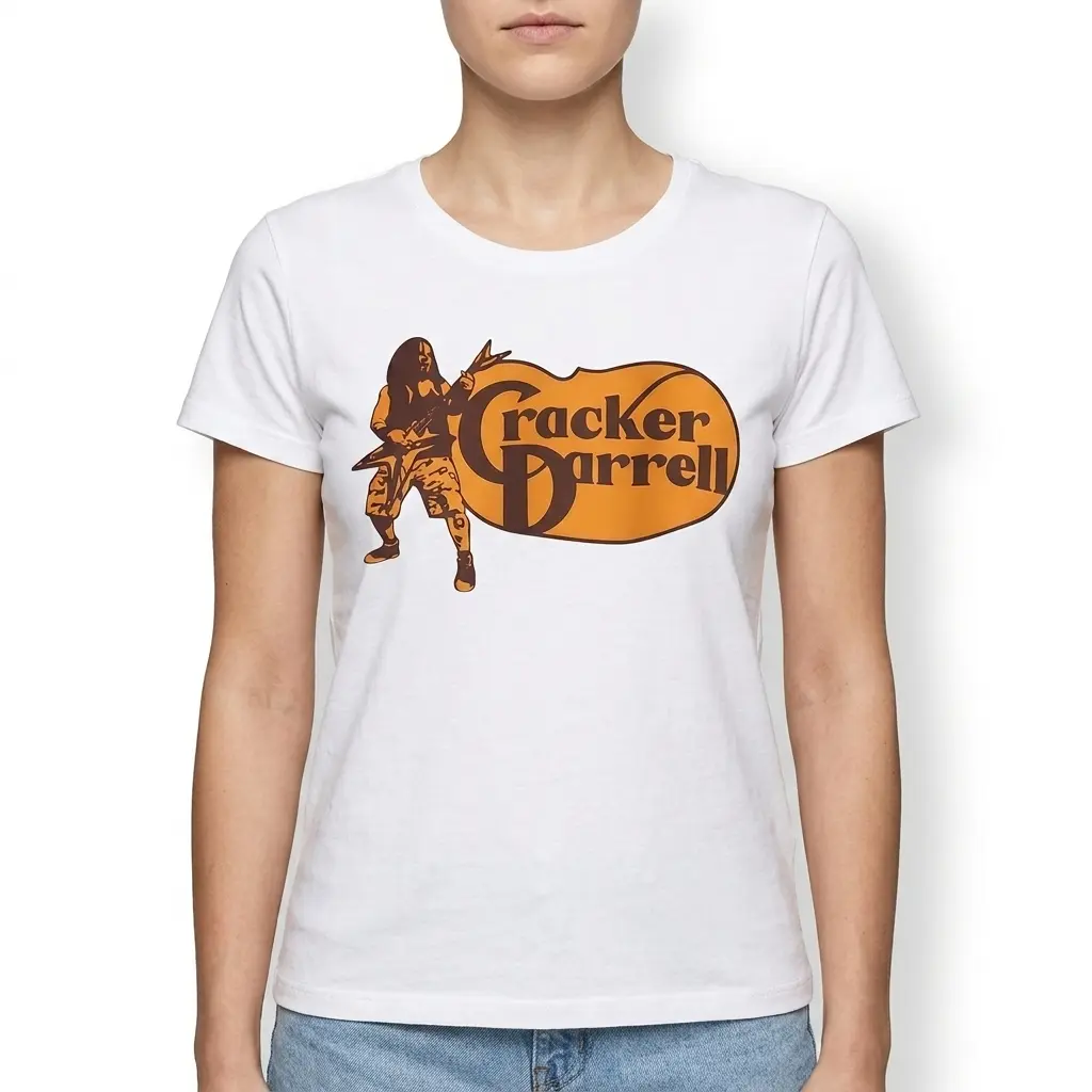 Detailed view of metal-themed T-shirt design.