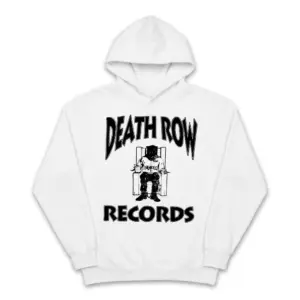 Vintage Death Row Records Hip Hop T-Shirt 7 Close-up view of the Death Row Records shirt's graphic design and print details.