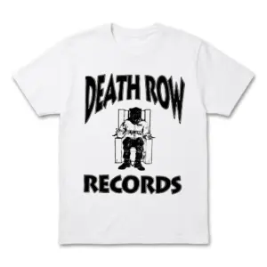 Vintage Death Row Records shirt featuring a seated figure in a restraint chair.