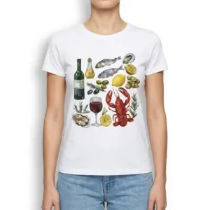 Watercolor Seafood and Wine T-Shirt 9 watercolor seafood and wine t shirt 3.jpg