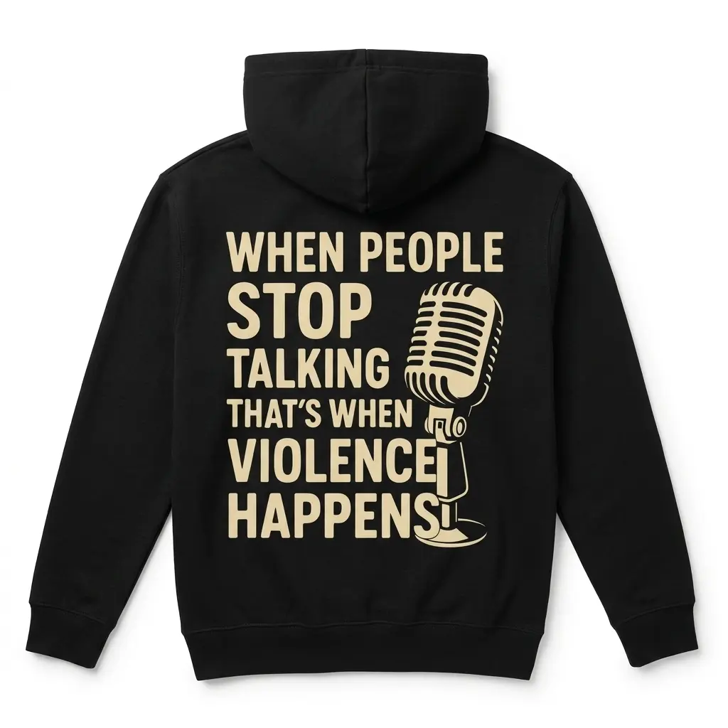 When People Stop Talking Microphone T-Shirt 2 when people stop talking microphone t shirt 1.jpg