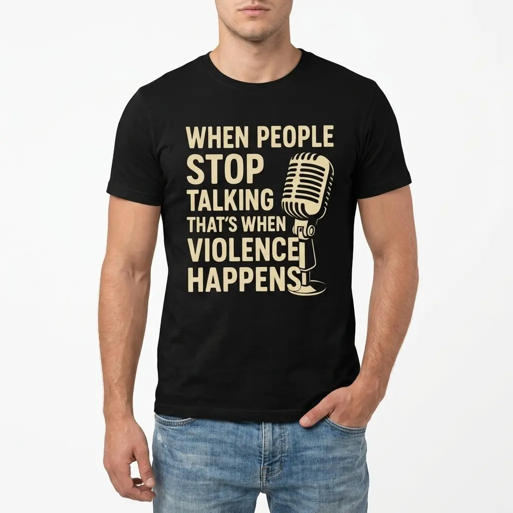 When People Stop Talking Microphone T-Shirt 3 when people stop talking microphone t shirt 2.jpg