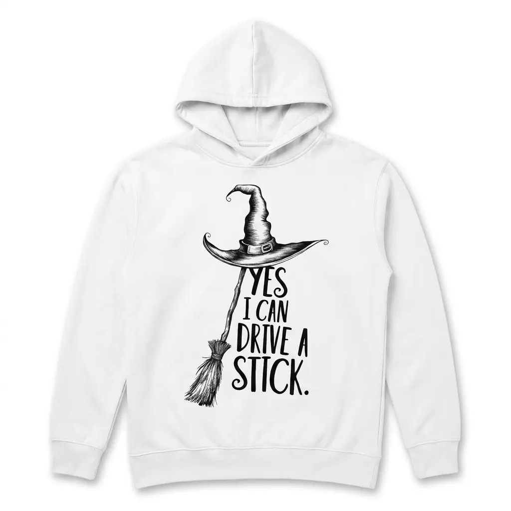 Yes I Can Drive A Stick Funny Witch Halloween T-Shirt 2 yes i can drive a stick funny witch halloween t shirt 1.jpg