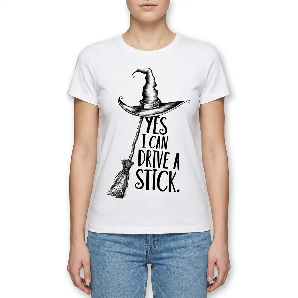 Yes I Can Drive A Stick Funny Witch Halloween T-Shirt 4 yes i can drive a stick funny witch halloween t shirt 3.jpg