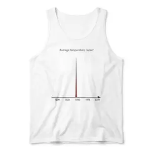 Average Temperature Japan Dark Humor Graph T-Shirt 7 Front flatlay of a tank top showing the Average temperature, Japan graph design.