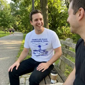 Funny Beaver Valley Retro Graphic T-Shirt 10 Beaver Valley graphic apparel featuring a blue illustrated valley scene and distinctive retro lettering