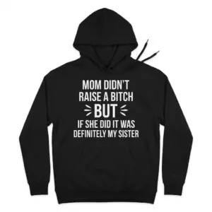 Funny Sibling Sarcasm Graphic T-Shirt 7 Front flat lay of a hoodie featuring the sarcastic sibling graphic text design on the chest.