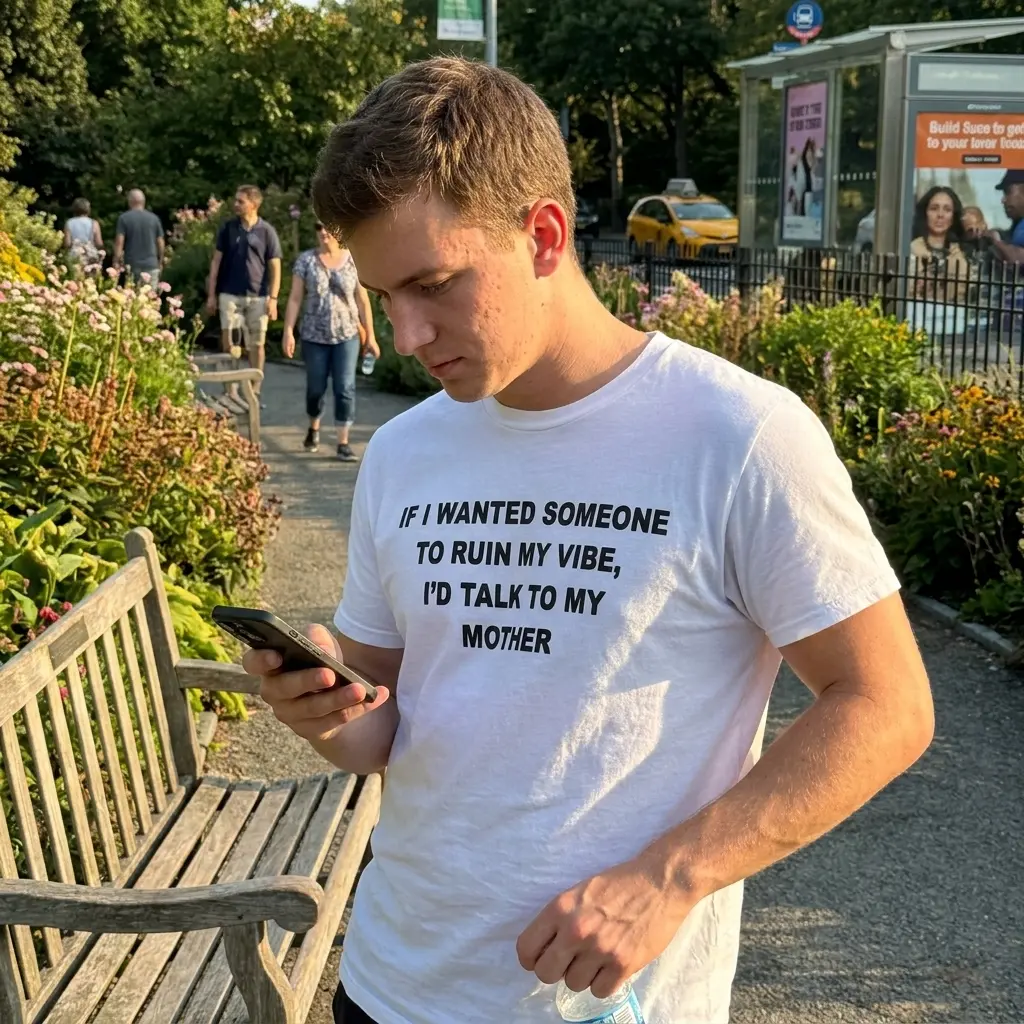 If I Wanted Someone to Ruin My Vibe Funny T-Shirt 5 Lifestyle showcase featuring the ruin my vibe graphic t-shirt in everyday wear.