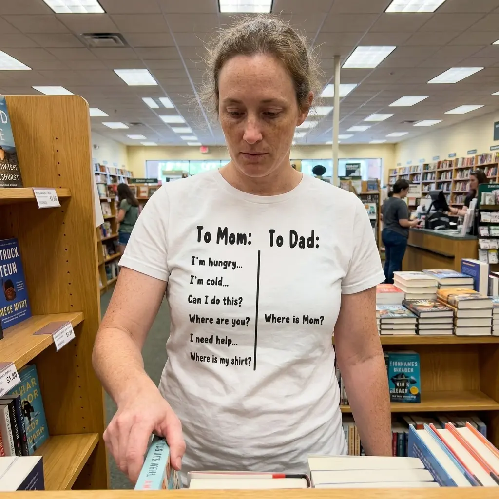 Casual lifestyle display of the To Mom To Dad Where is Mom graphic shirt in daily wear.