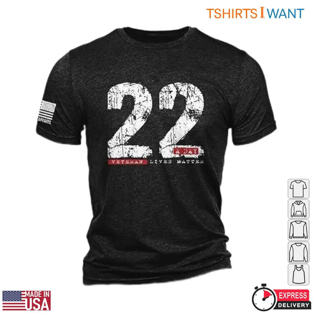 22 A Day Veterans T Shirt Black Flag Sleeve 2 1.jpg