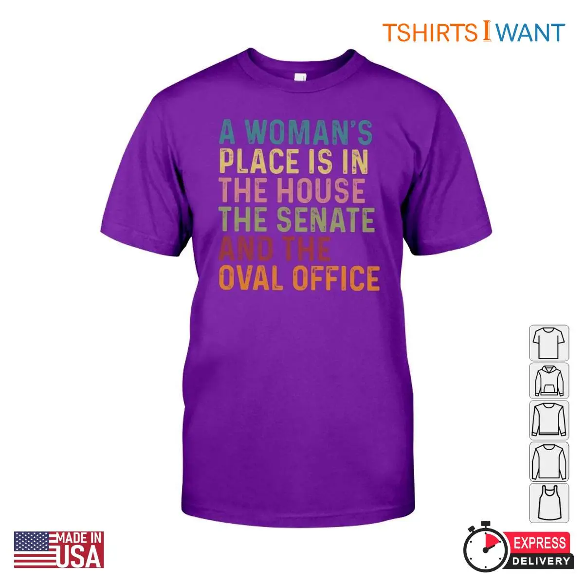 A Woman's Place Is In The House, Senate, & Oval Office Feminist Hoodie T Shirt 5