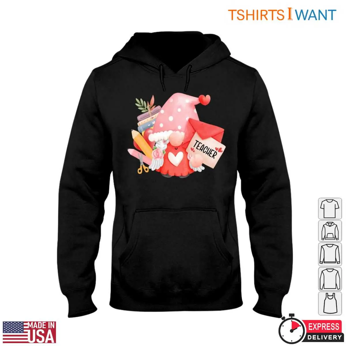Adorable Gnome with Teacher Letter and School Supplies Teacher Life T Shirt 4 1.jpg