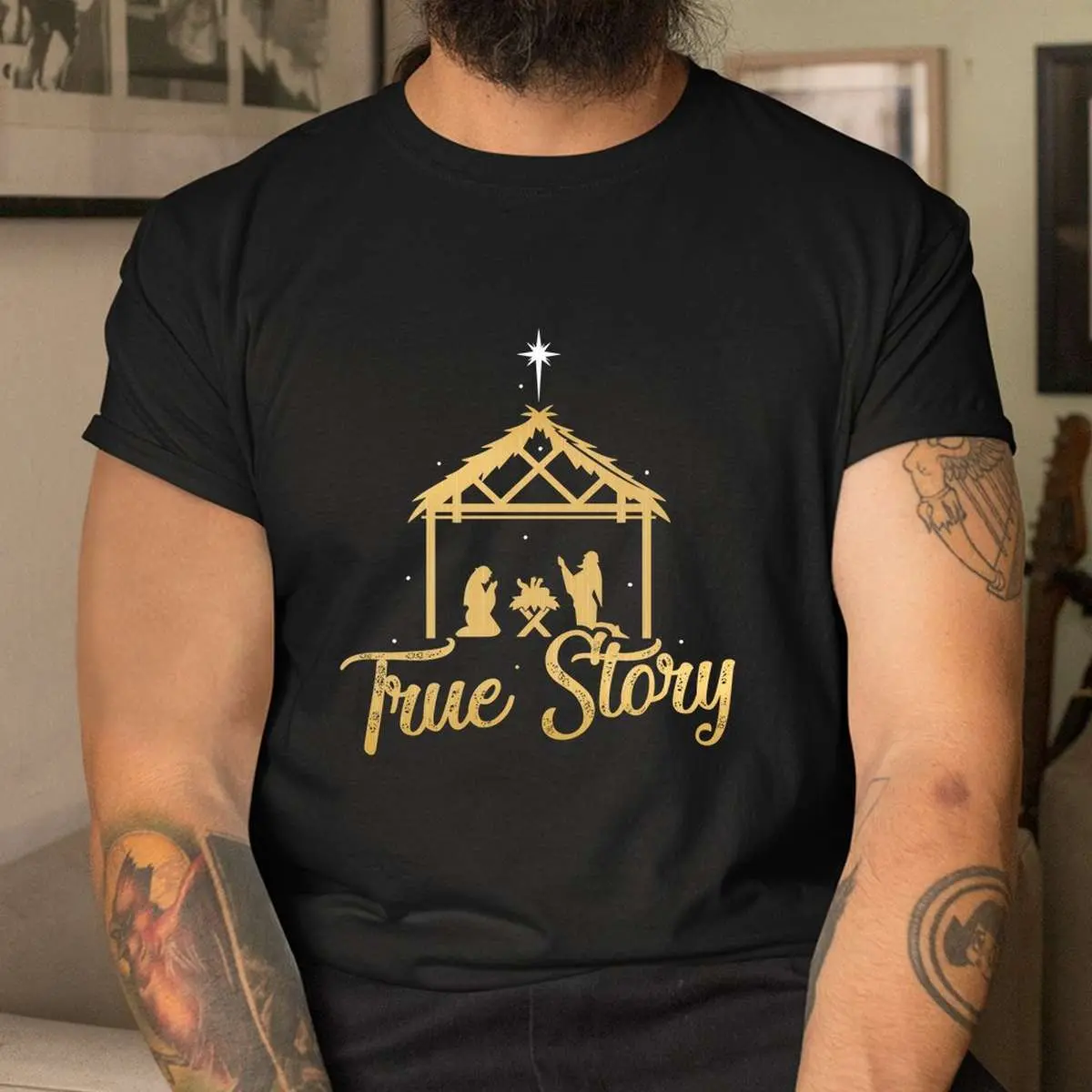 Advent Nativity Scene Shirt - True Story Christmas Religious Design 11 Advent Nativity Scene True Story Shirt 4