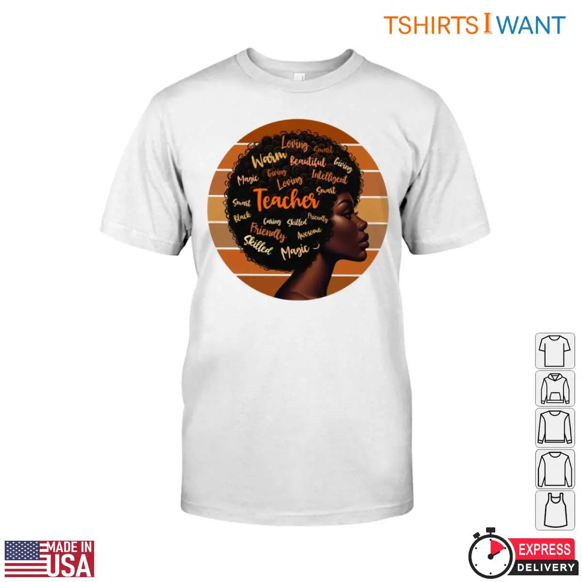 Afro Woman and Motivational Words with Teacher Life T Shirt 1 1.jpg