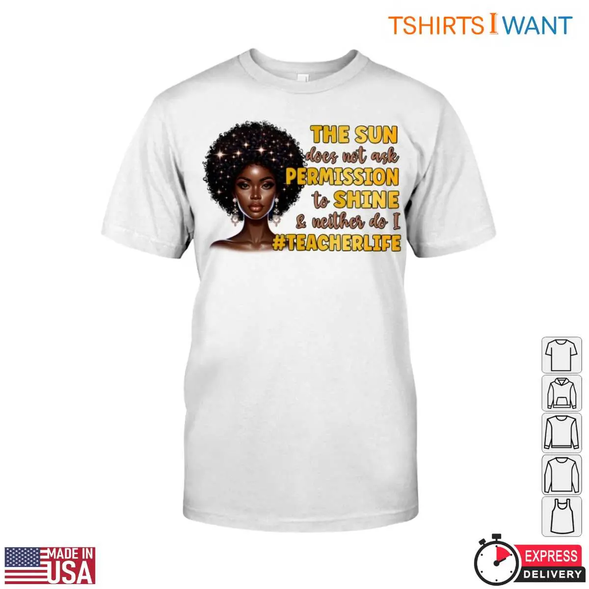 Afro Woman with Inspirational Quote Teacher Life T-Shirt 12 Afro Woman with Inspirational Quote Teacher Life T Shirt 1