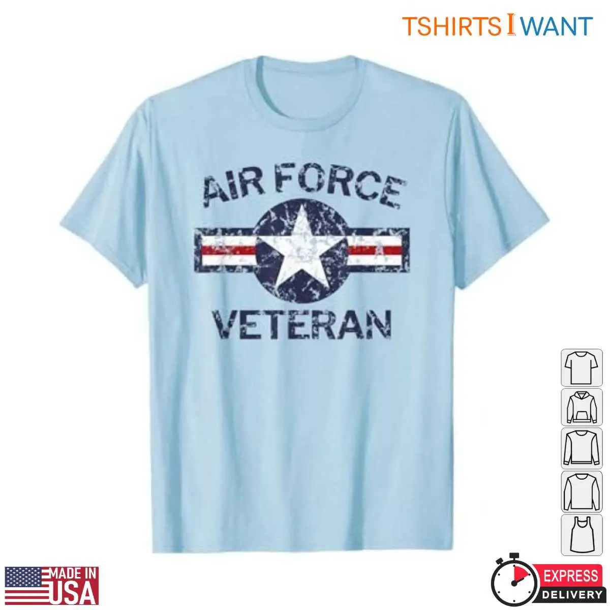 Air Force Veteran T-Shirt - Vintage Roundel Star & Grunge Stripes Design 1 Air Force Veteran T Shirt Vintage Star Stripes Design 1 1.jpg