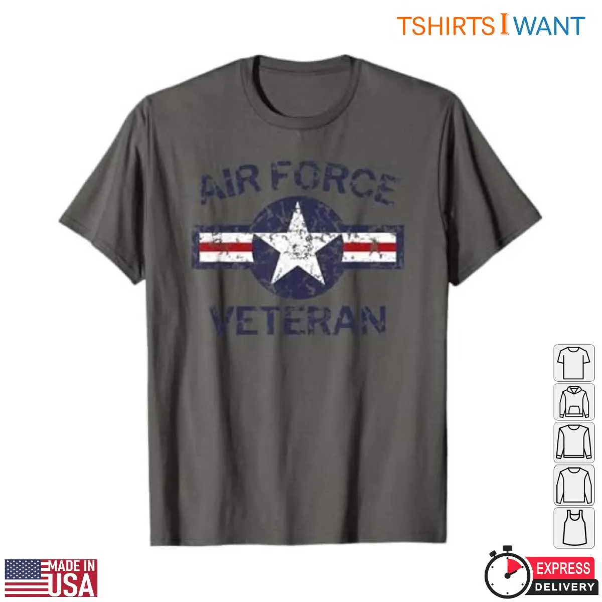 Air Force Veteran T-Shirt - Vintage Roundel Star & Grunge Stripes Design 6 Air Force Veteran T Shirt Vintage Star Stripes Design 6 1.jpg