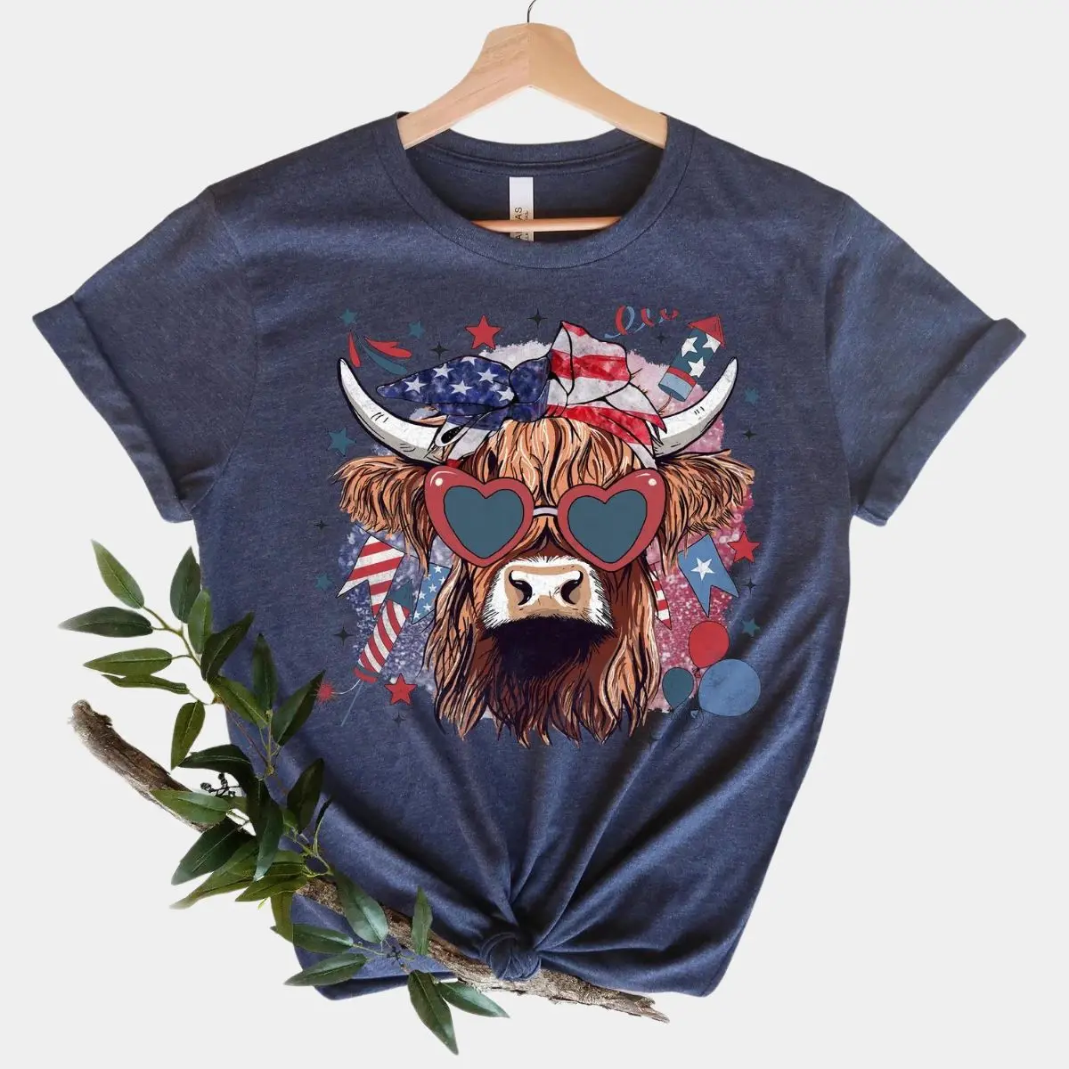 American Cow with Glasses - Funny 4th of July Shirt for Cow Lovers 3 American Cow with Glasses Funny T Shirt 4th of July Gift for Cow Lovers 3