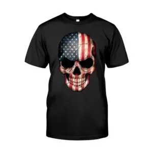 American Flag Skull Shirt Patriotic Graphic Tee for Bold Style Fashion 1