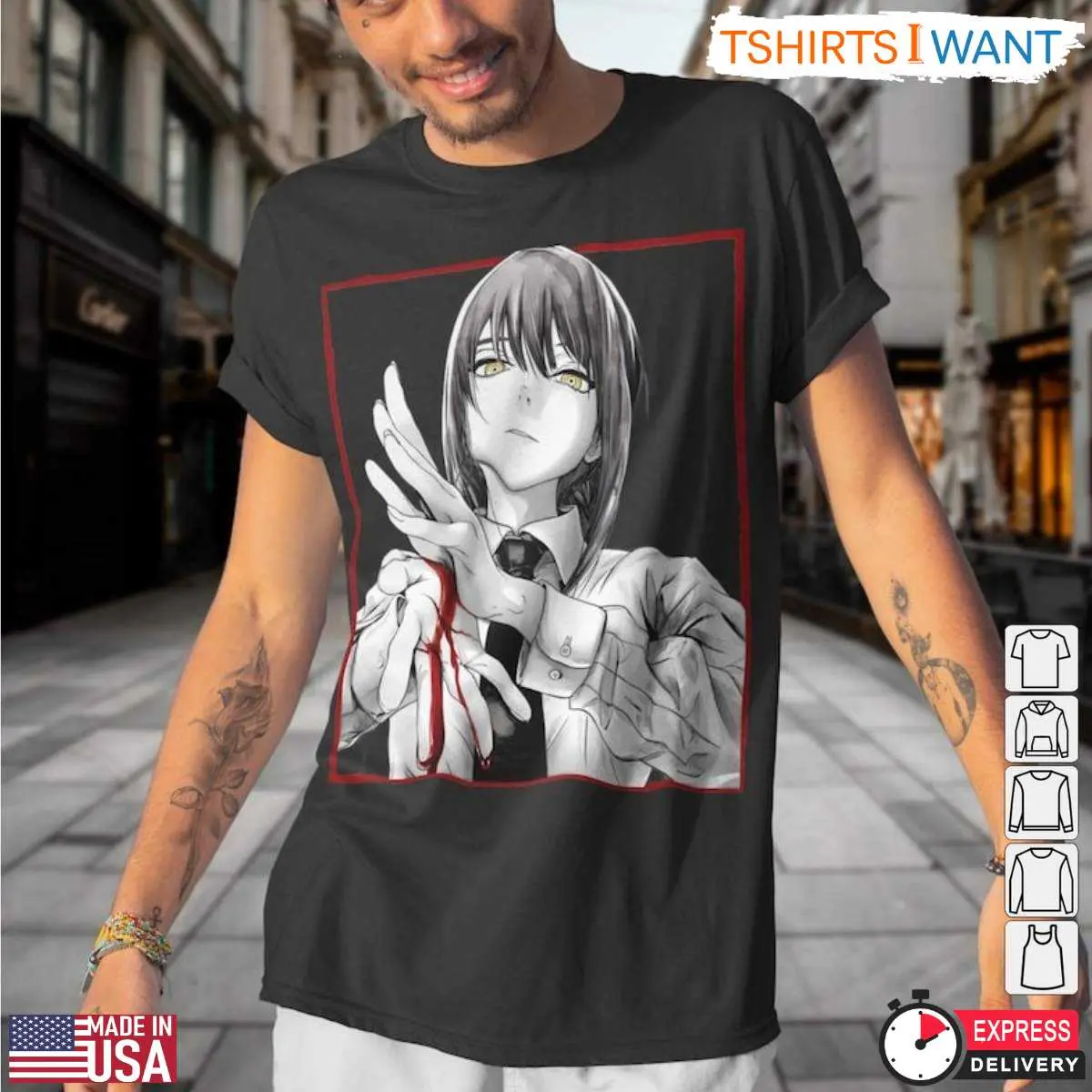 Anime Blood Hand Dramatic Manga T Shirt 1 1.jpg