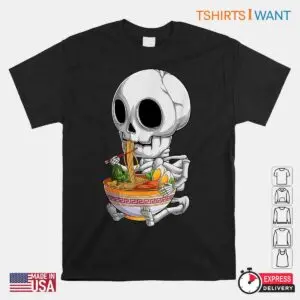 Anime Halloween Shirt Kawaii Skeleton Ramen Tee 1 1.jpg