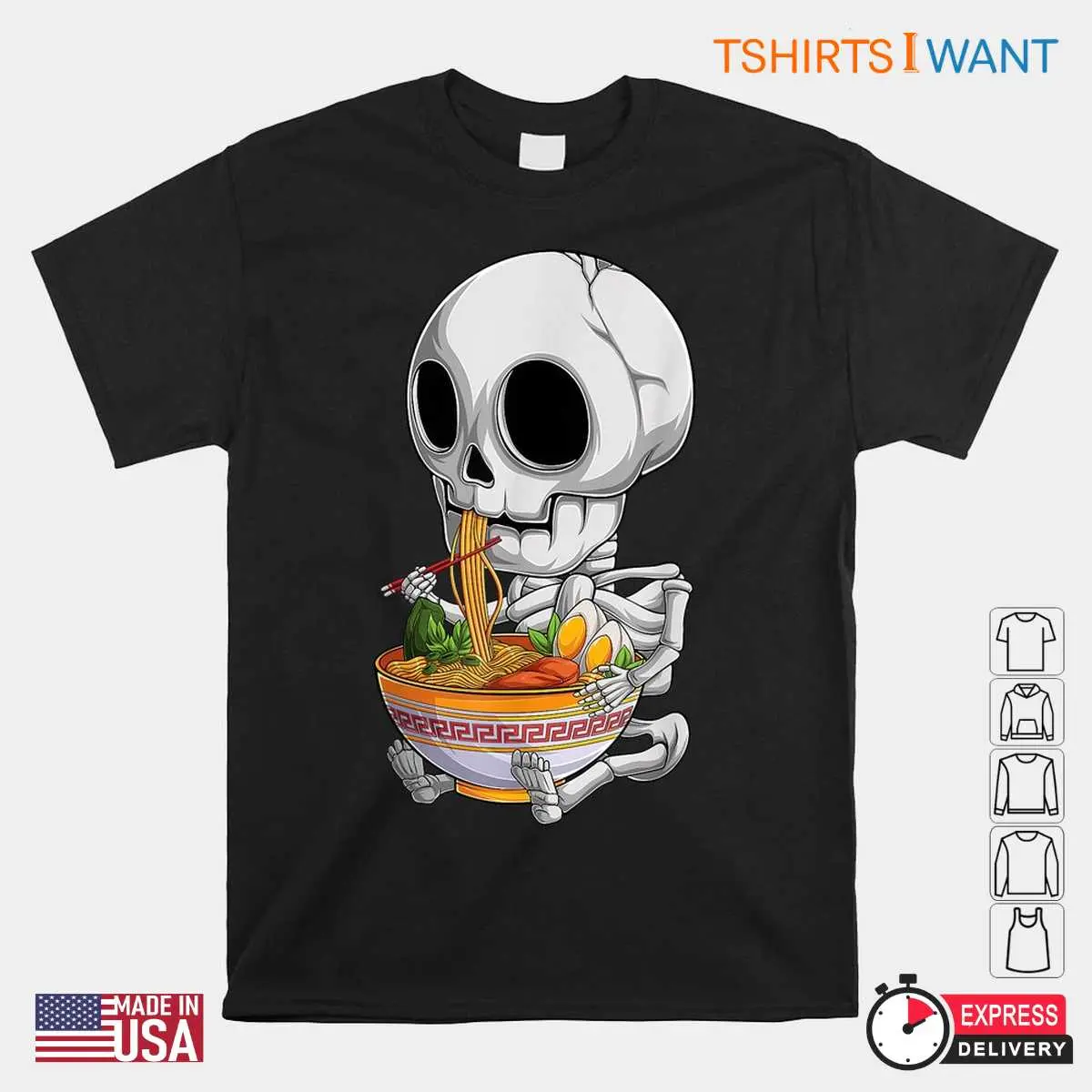 Anime Halloween Shirt Kawaii Skeleton Ramen Tee 1 1.jpg